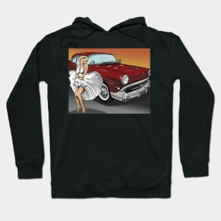 Marilyn Monroe with 1957 Buick Century Hoodie